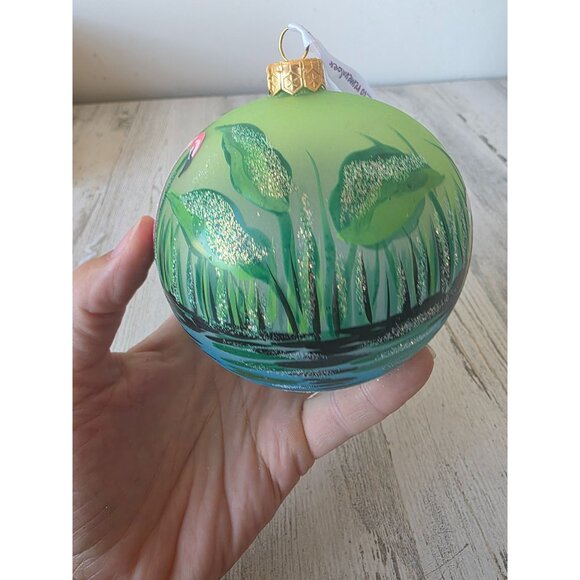 bird flamingo glitter ball ornament remember Xmas Poland tree unique - Picture 3 of 9